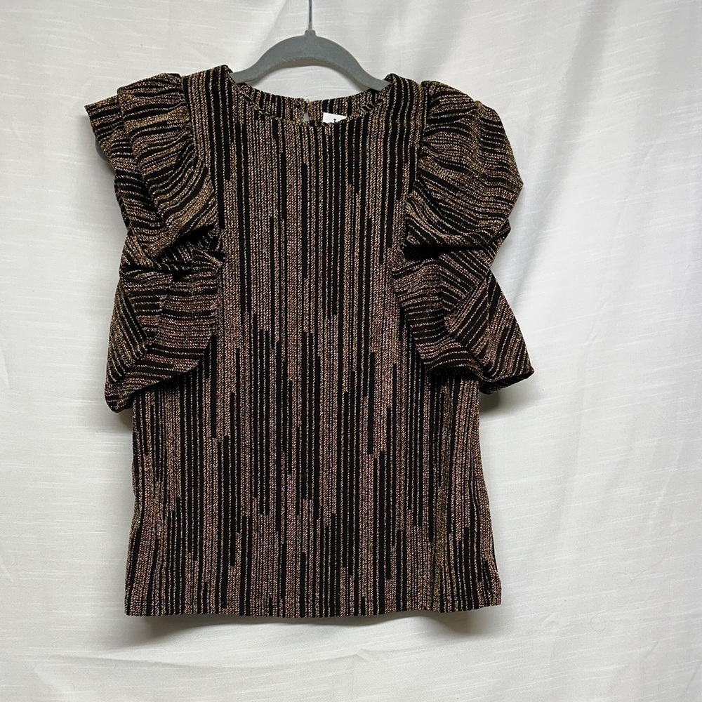 THML Brown  and Gold Striped Tunic Top